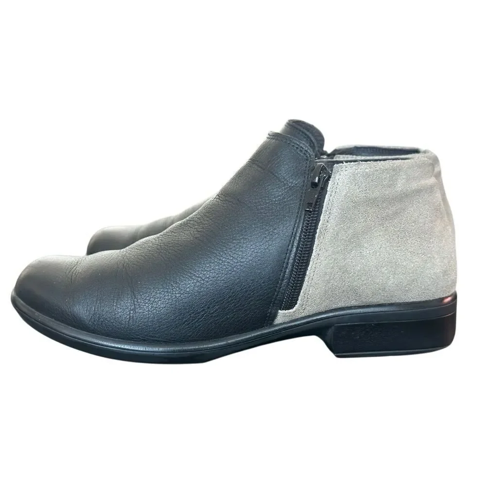 NAOT Helm Gray Black Ankle Boots Size 39 US 8-8.5